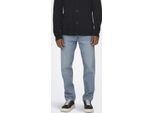 Jeans Taglio Classico Pantaloni Denim Dritti Vita Media