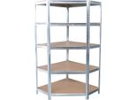 Scaffale Racks RAT80, Ad Angolo, Metallo, Mdf, 5 Ripiani, 180X90X40 Cm, Max. 150 Kg/Ripiano