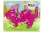 Puzzle In Legno Dinosauro Corythosaurus Rosa Spinosaurus Viola