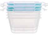 Contenitore Magichome Lunchbox Set YH373, Set 3 Pz, 600 Ml, 135X135X75 Mm, Quadrato, Clip