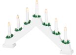 Portacandele Magichome Natale, 7X Led Bianco Caldo, Bianco, 2Xaa, Per Interni, 39X4,5X29 Cm