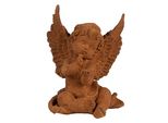 Clayre & Eef Figurina Decorativa Angelo 11 Cm In Poliresina Marrone