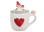 Tazza Clayre & Eef 400 Ml Funghi In Ceramica Bianca E Rossa