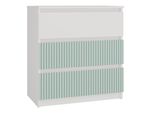 Cassettiera Con Cassetti Per Camera Dei Bambini Duster - Bianco / Menta