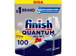 Finish Quantum All In One Capsule Di Limone Per Lavastoviglie, 100 Pz