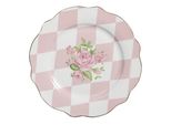 Piatto Da Colazione Clayre & Eef Ø 20 Cm Rosa Bianco Porcellana Roses