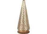 Clayre & Eef Decorazione Natalizia Albero Di Natale Ø 17X41 Cm Vetro Color Oro