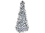 Clayre & Eef Decorazione Natalizia Albero Di Natale Ø 16X38 Cm Plastica Color Argento