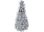 Clayre & Eef Decorazione Natalizia Albero Di Natale Ø 12X25 Cm Plastica Color Argento