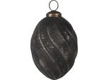 Guaina Natalizia Clayre & Eef Ø 7X10 Cm In Vetro Nero