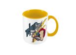 Thor - Tazza Da Caffè, Interno Bicolore PM9736 (Taglia Unica) (Bianco/Giallo/Rosso)
