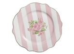Piatto Da Colazione Clayre & Eef Ø 20 Cm Rosa Bianco Porcellana Roses