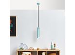 Opviq, Kesikboru - Turchese, Lampadario, Turchese, Corpo In Metallo, 8 X 8 X 37 - 114 Cm