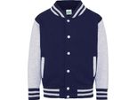 Awdis - Giacca Varsity (Stile College Americano) Per Bambini PC7314 (116) (Blu Navy/Grigio Screziato)
