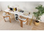Skye Decor, Scrivania Per Studio Doppia - Bianco, Oro, Scrivanie, Bianco, 240 X 74 X 60 Cm