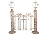 Cancello Da Giardino Clayre & Eef 164X40X172 Cm Bianco Marrone Metallo