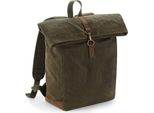 Quadra - Zaino "Heritage"", Inserti In Pelle BC5179 (Taglia Unica) (Verde Oliva)"