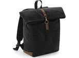 Quadra - Zaino "Heritage"", Inserti In Pelle BC5179 (Taglia Unica) (Nero)"