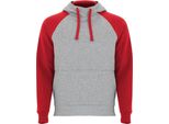Roly - Felpa Con Cappuccio "Badet"" Per Bambini PF4552 (146-152) (Grigio Screziato/Rosso)"