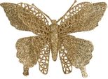 Clayre & Eef Figurina Decorativa Farfalla 17X2X12 Cm Plastica Color Oro