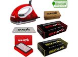 Skinstar Set Iniziale Di Cera Da Sci, Spazzola Di Ferro Per Cera Idrocarburica 6 Pezzi