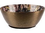 Portacandele Clayre & Eef Ø 11X5 Cm Fiori In Metallo Nero Color Oro