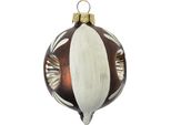 Guaina Natalizia Clayre & Eef Ø 5X7 Cm In Vetro Bianco Marrone
