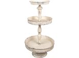 Etagere A 3 Strati Clayre & Eef Ø 42X75 Cm Metallo Beige