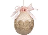 Clayre & Eef Uovo Di Pasqua In Pendant Ø 11X14 Cm Tessuto Beige