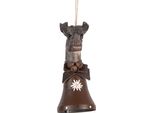 Clayre & Eef Ciondolo Mucca 7X8X15 Cm Legno Marrone