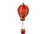 Ciondolo Decorativo Clayre & Eef Mongolfiera Ø 8X20 Cm Plastica Rossa
