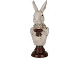Clayre & Eef Figura Decorativa Coniglio 13X12X39 Cm Plastica Grigia