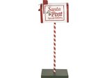 Clayre & Eef Decorazione Natalizia Cassetta Delle Lettere 19X33X92 Cm Bianco Rosso Metallo