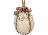 Clayre & Eef Uovo Di Pasqua In Pendant Ø 11X17 Cm Tessuto Beige