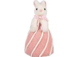Clayre & Eef Figurina Decorativa Coniglio Ø 12X21 Cm Bianco Rosa Terracotta