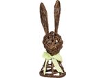 Clayre & Eef Figura Decorativa Coniglio 17X17X40 Cm In Rattan Marrone