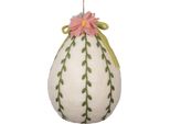 Ciondolo Uovo Di Pasqua Clayre & Eef Ø 18X27 Cm Tessile Bianco