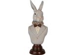 Clayre & Eef Figura Decorativa Coniglio 15X13X39 Cm Plastica Grigia
