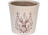 Vaso Da Fiori Clayre & Eef Ø 17X16 Cm Cervo In Ceramica Beige