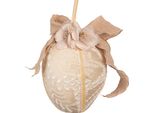 Clayre & Eef Uovo Di Pasqua In Pendant Ø 11X17 Cm Tessuto Beige