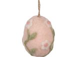 Uovo Di Pasqua Ciondolante Clayre & Eef Ø 6X8 Cm Tessuto Rosa