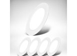 B.K.Licht - Set Di 5 Faretti Da Incasso Led 230V Piatti, Luce Bianca Neutra, 6W 660Lm Ciascuno, Faretto Led, Faretti Da Soffitto, Faretti Led 230V, Apparecchi Da Incasso, Faretti Da Incasso Led, Dimensione Foro 68Mm, 120X28Mm (Dxh), Bianco
