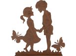 Clayre & Eef Figura Decorativa 25X5X25 Cm Bambini In Metallo Marrone