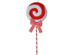 Lecca-Lecca Con Etichetta Natalizia Clayre & Eef Ø 10X45 Cm Rosso Bianco Plastica