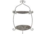 Etagere A 2 Strati Clayre & Eef 34X32X50 Cm Verde Marrone Metallo