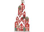 Clayre & Eef Decorazione Natalizia Casa 28X8X56 Cm Metallo Rosso