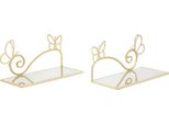 Mauro Ferretti Staffa Da Parete Butterfly Set 2 Pezzi 41,5X18X21 Cm Oro