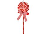 Lecca-Lecca Con Etichetta Natalizia Clayre & Eef 25 Cm Rosso Bianco Plastica