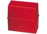 Han 975-17 Scatola Schedario Din A5 Orizzontale, Max. 500 Schede Con Cerniera In Acciaio, Rosso
