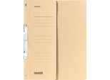 Falken 80000730 Einhakhefter A4 1/2 Vorderdeckel Kfm. Heftung, Chamois, Manilakarton, 250 G/Qm